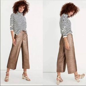 MADEWELL Emmett Wide Leg Crop Pants in Metallic
